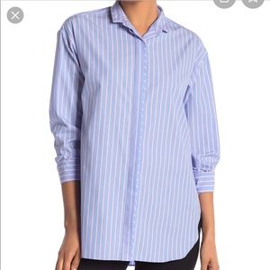 rag & bone Blue and White Striped Button-Down Shirt